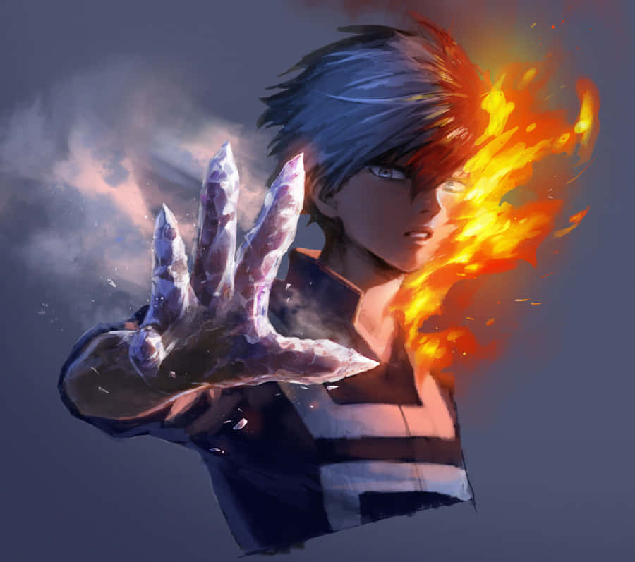 Feel The Awesome Power Of Todoroki Black! Wallpaper