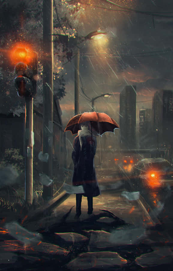 Feel The Thrill Of Falling In Love With Rain Anime Wallpaper
