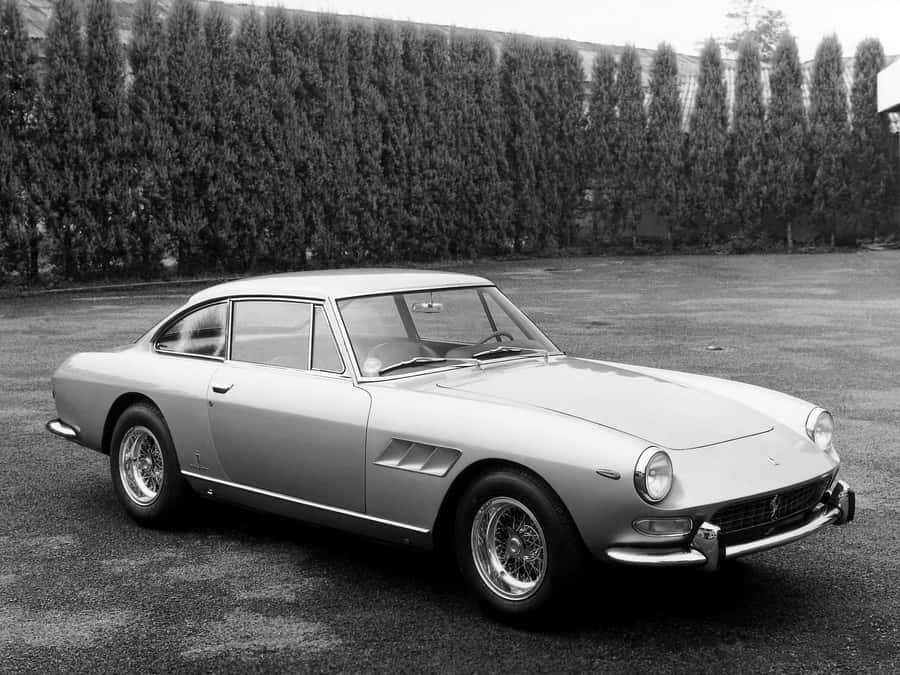 Ferrari 330 Vintage Grayscale Photograph Wallpaper