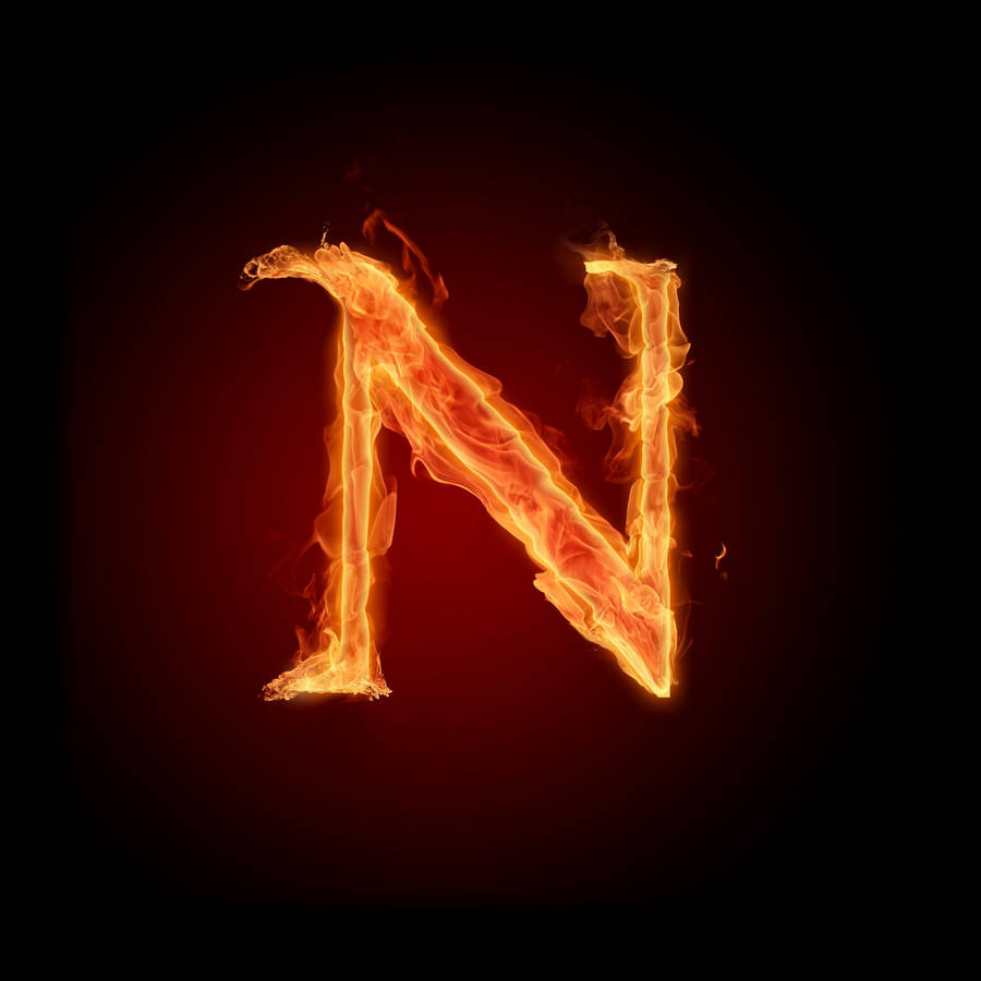 Fiery Letter N Wallpaper