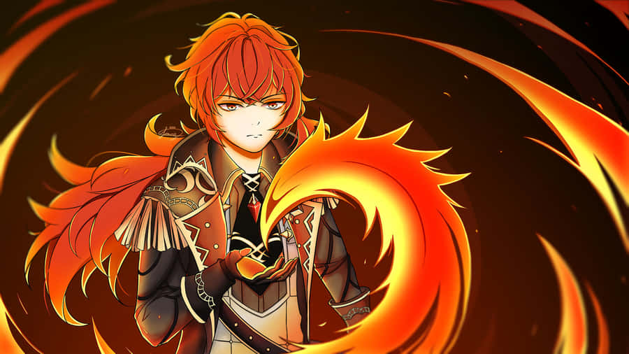 Fight Your Way Through The Toughest Of Challenges With Diluc Wallpaper