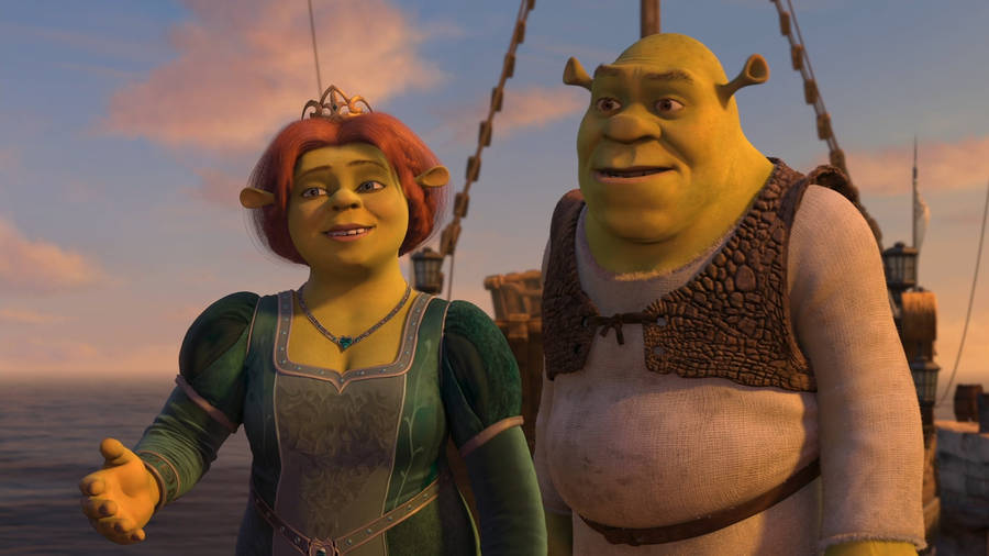 Fiona On Boat With Shrek Pc Wallpaper