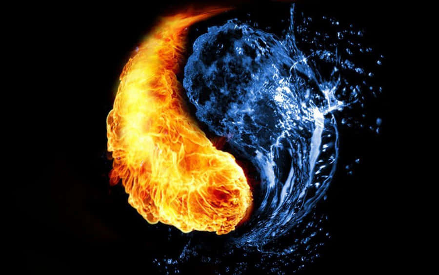 Fire And Water - Opposite Elements Wallpaper