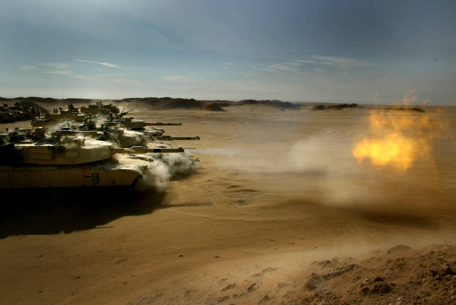 Fire Bombing Tanks Wallpaper