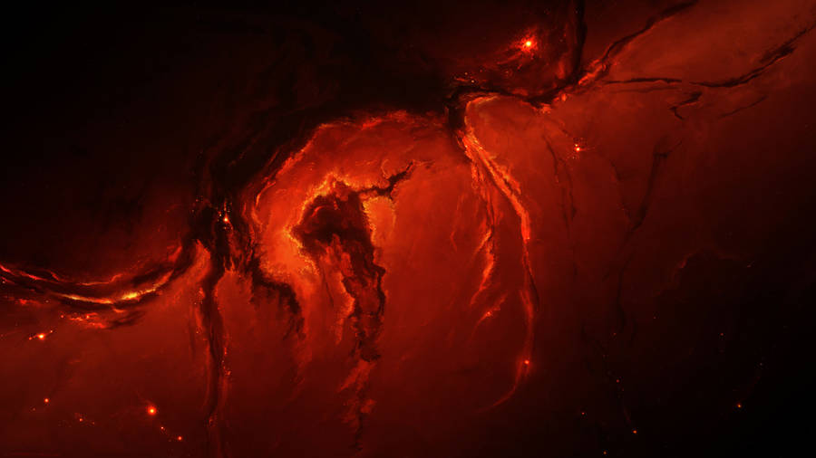 Fire Burns Brightly In A Vast Expanse Of Space Wallpaper