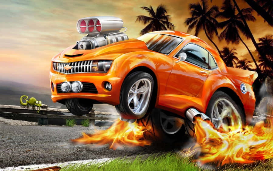 Fire Car Engine Wallpaper