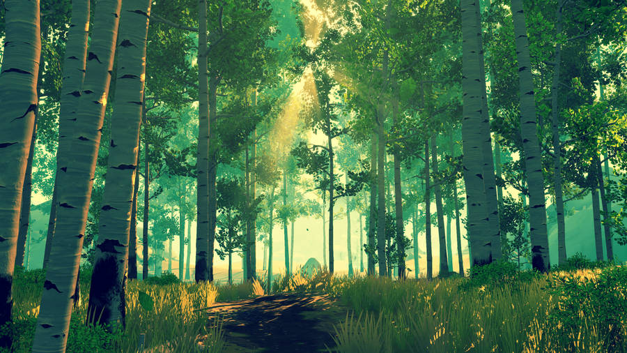 Firewatch Forest Scenery Wallpaper
