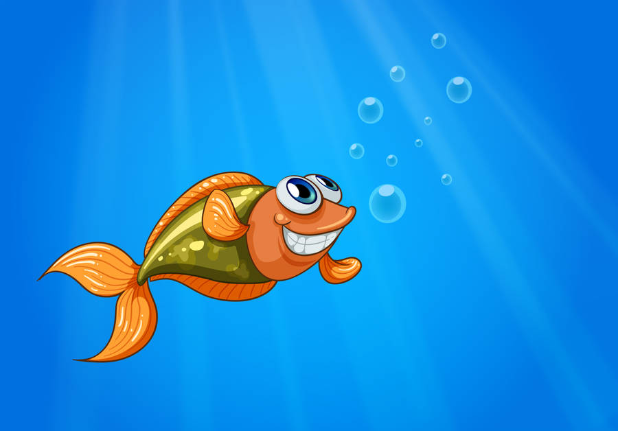 Fish Bubbles Smile Wallpaper