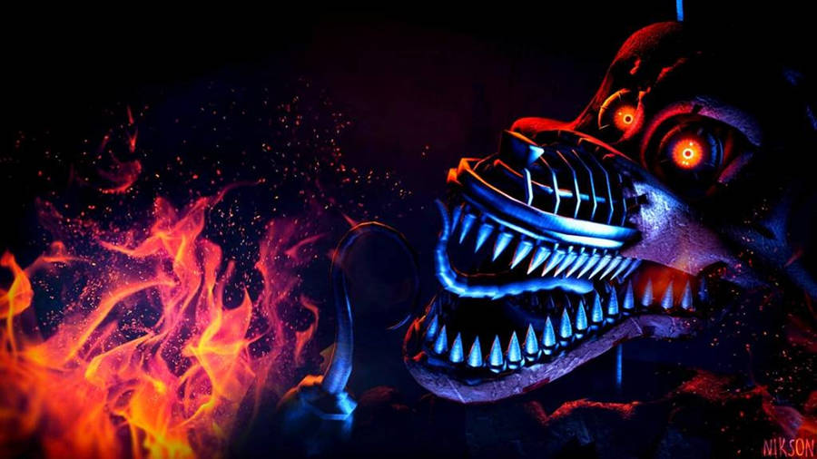 Five Nights At Freddy's Security Breach Dragon Foxy Wallpaper