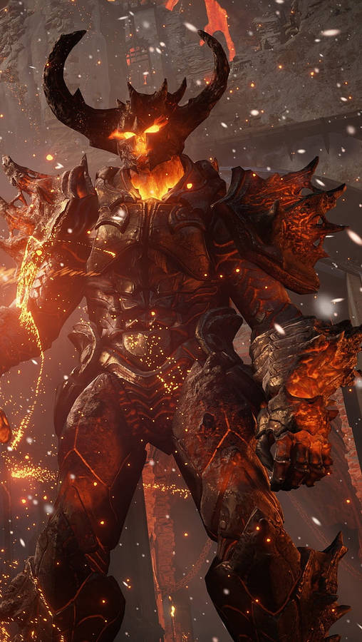 Flaming Armor Dark Devil Wallpaper