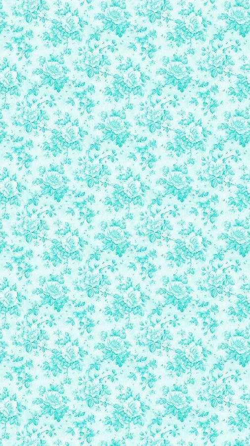 Floral Pattern Mint Green Wallpaper