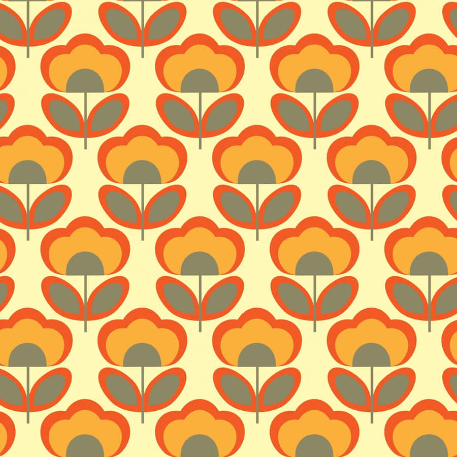 Floral Seamless Pattern 70s Aesthetic Desktop Wallpaper