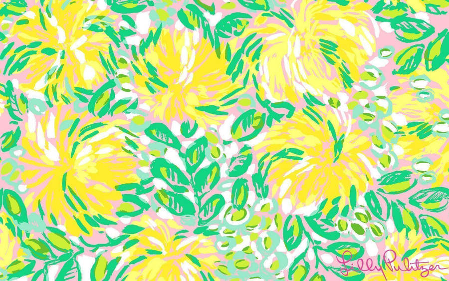 Floral Yellow Lilly Pulitzer Desktop Wallpaper