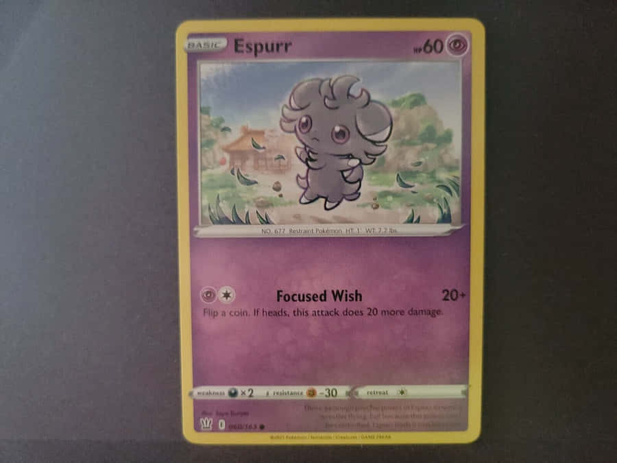 Focused Wish Pokémon Card Of Espurr Wallpaper
