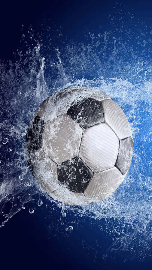 Football Galaxy Ball With Splash Of Water Wallpaper