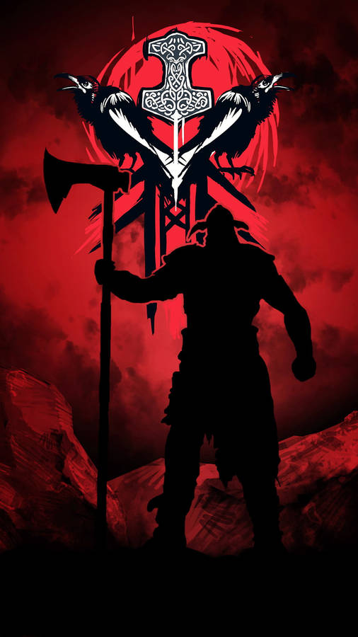 For Honor Phone Vikings Logo And Silhouette Wallpaper