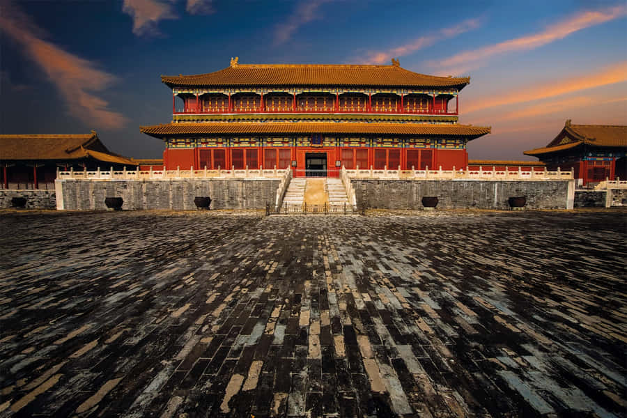 Forbidden_ City_ Sunset_ View Wallpaper