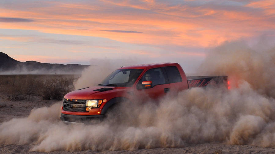 Ford Raptor Revving Dust Wallpaper