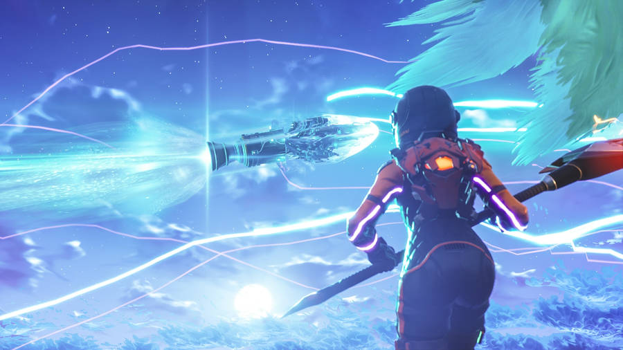 Fortnite 2560x1440 Woman Looking At Rocket Wallpaper