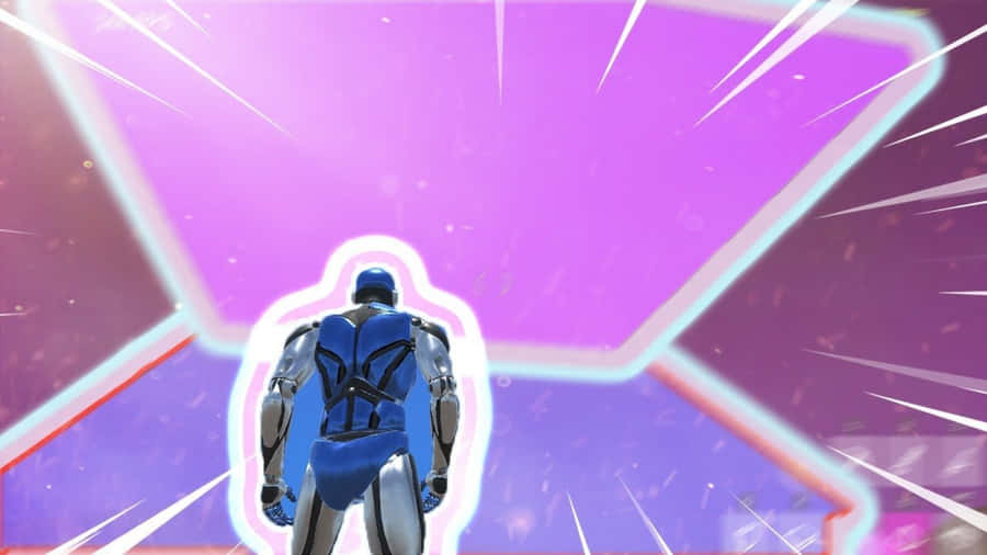 Fortnite - A Man In A Purple Suit Standing In Front Of A Purple Door Wallpaper