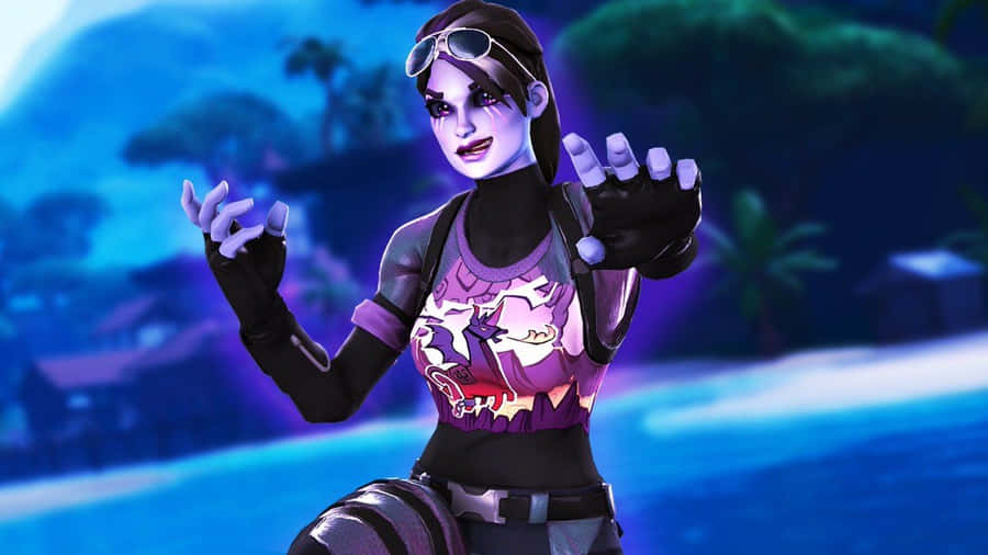 Fortnite Dark Bomber Nighttime Backdrop Wallpaper