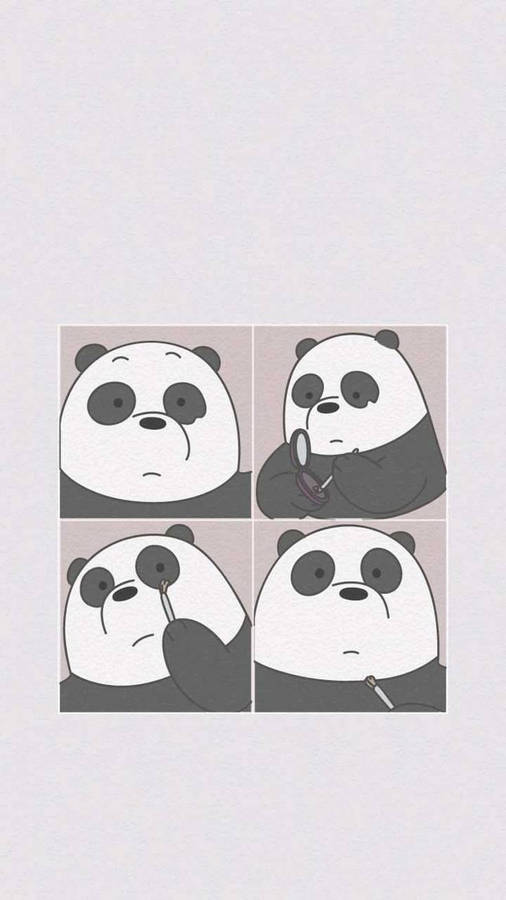 Four Panel Panda We Bare Bears Wallpaper