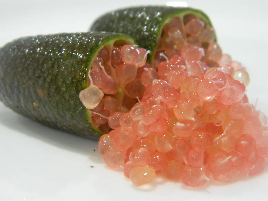 Fresh Finger Lime With Vivid Pink Insides Wallpaper
