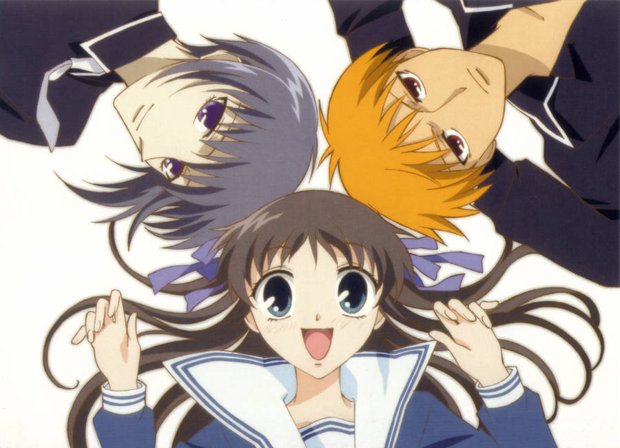 Fruits Basket Tohru With Boys Wallpaper