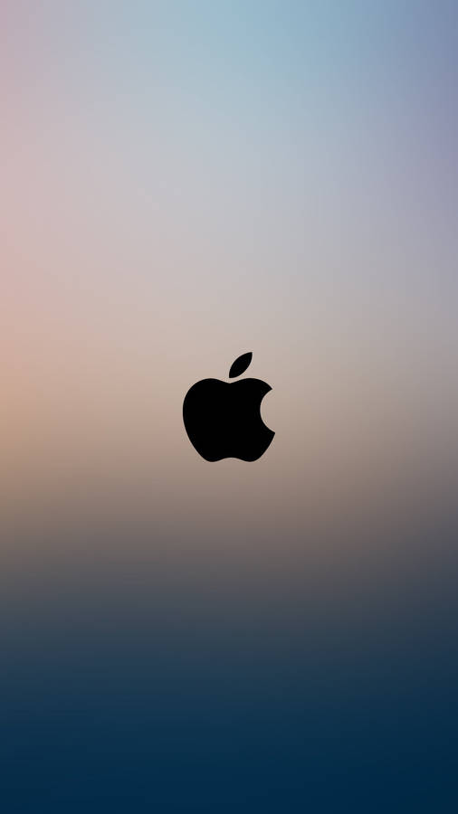 Full Hd Apple Black Logo On Gradient Wallpaper