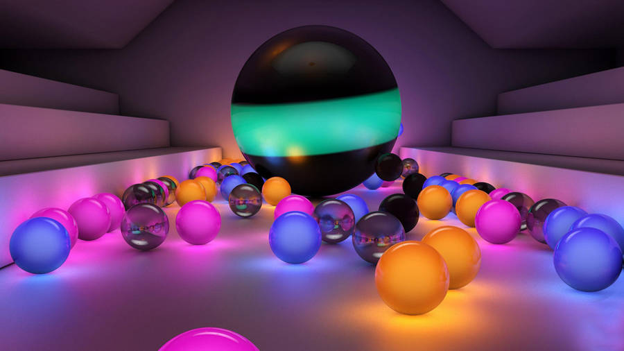 Full Hd Tablet Glowing Balls Wallpaper