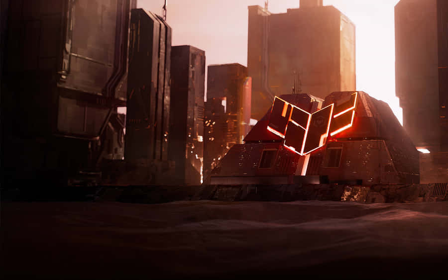 Futuristic Cityscape Asus T U F Gaming Laptop Wallpaper