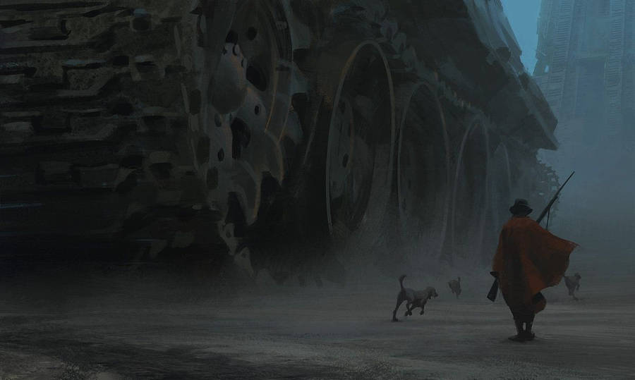 Futuristic Giant Tank Wallpaper