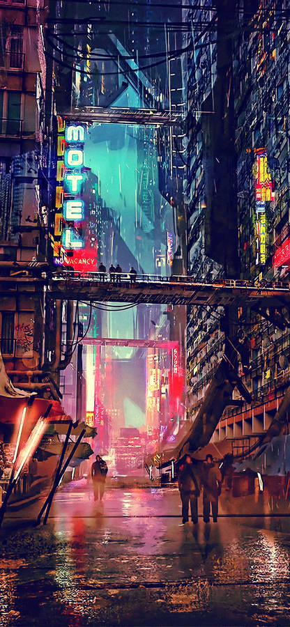 Futuristic Night City Cyberpunk 2077 Iphone Wallpaper
