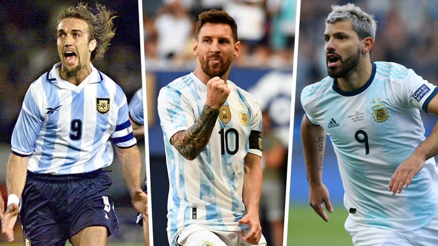 Gabriel Batistuta, Lionel Messi And Sergio Aguero Wallpaper