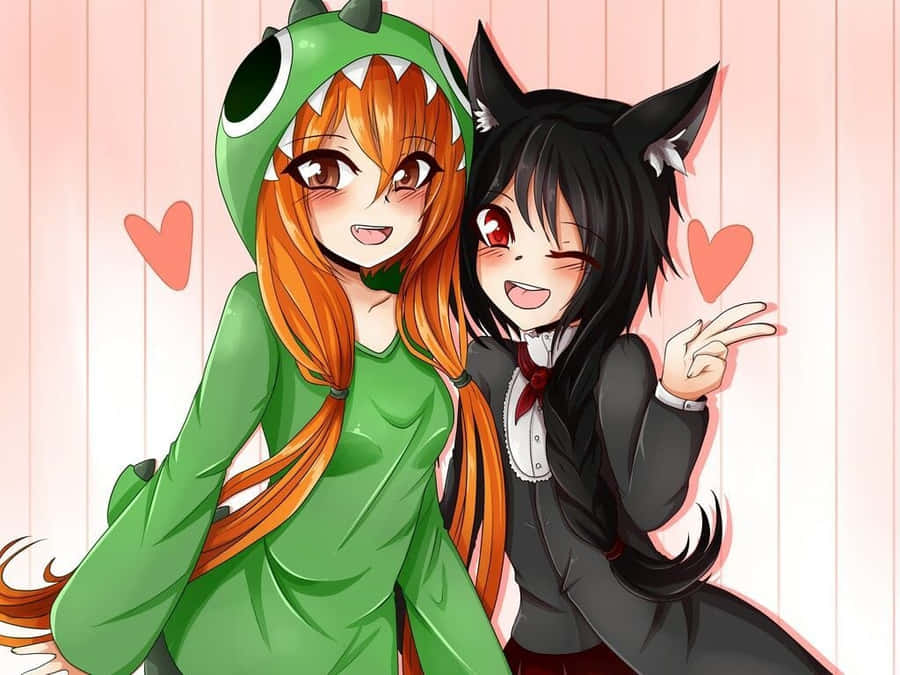 Gacha Life Two Cute Best Friends Wallpaper