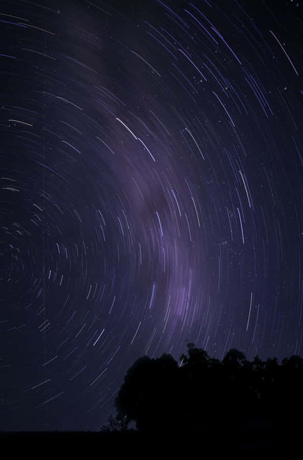 Galaxy Blue Aesthetic Star Trail Wallpaper