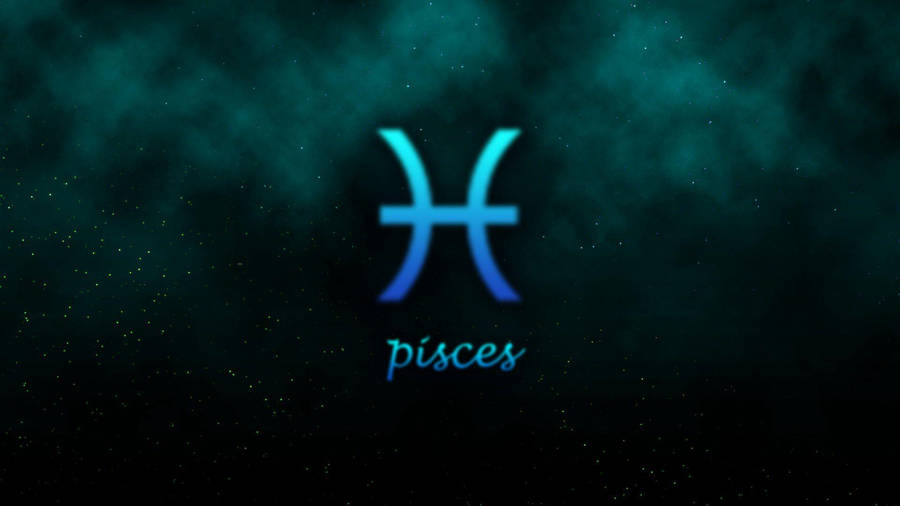 Galaxy Pisces Symbol In Blue Wallpaper