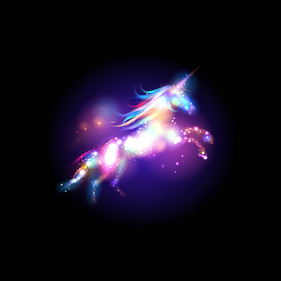 Galaxy Unicorn On Black Background Wallpaper