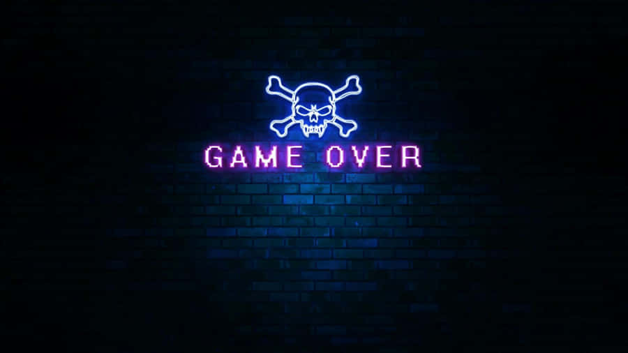 Game Over Neon Sign On Brick Wall Wallpaper