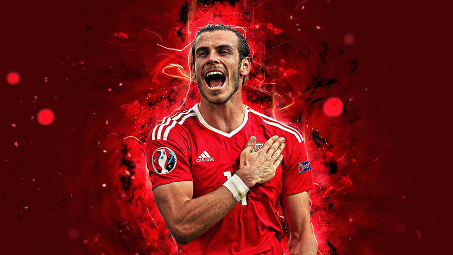 Gareth Bale In Digital Red Wallpaper
