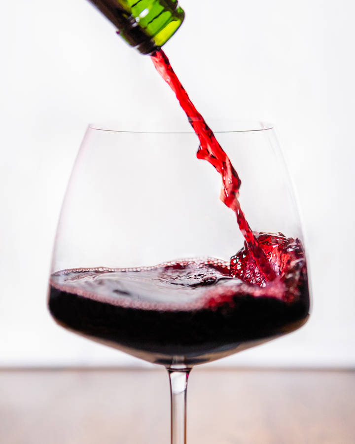 Garnet Wine On Glass Wallpaper