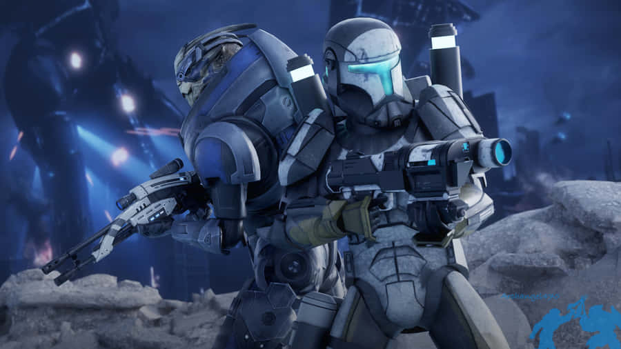 Garrus Vakarian In Halo Odst 4k Wallpaper