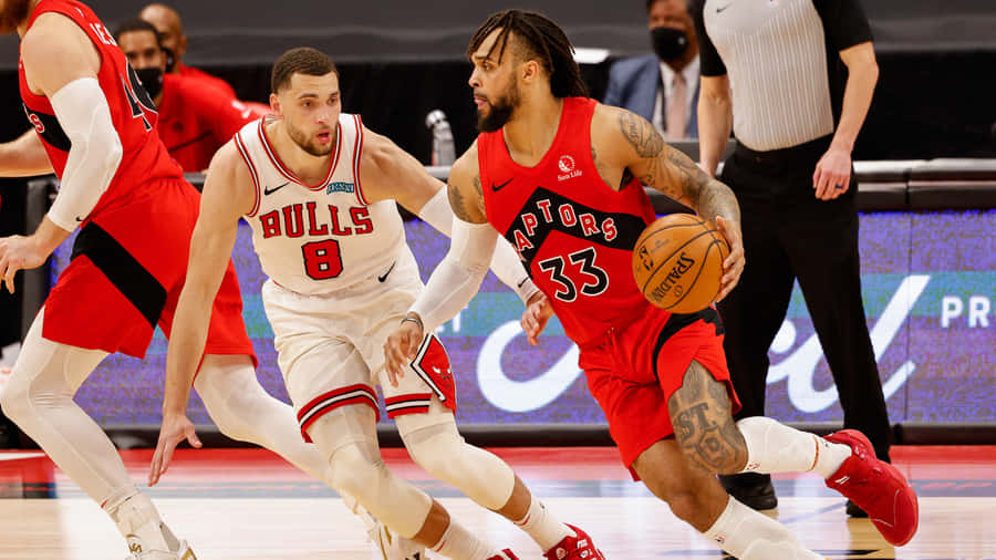 Gary Trent Jr Defended By Zach Lavine Wallpaper