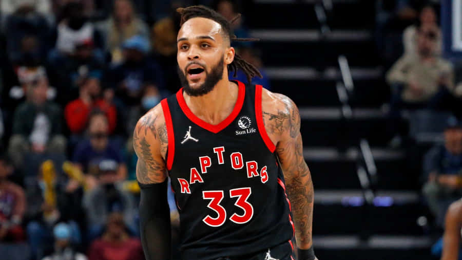 Gary Trent Jr In Toronto Raptors Jersey Wallpaper