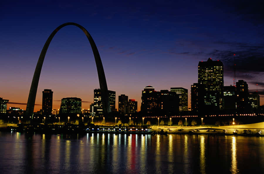 Gateway Arch Night Skyline Wallpaper