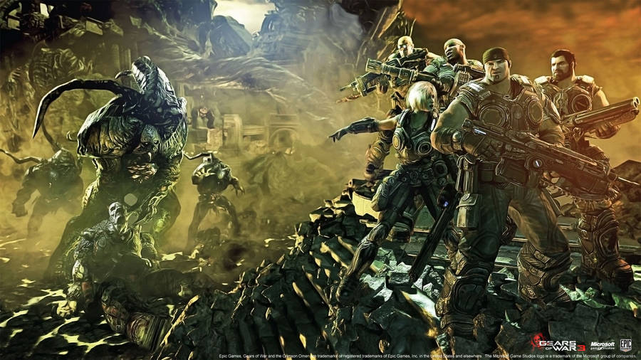 Gears Of War Battle Fight Wallpaper