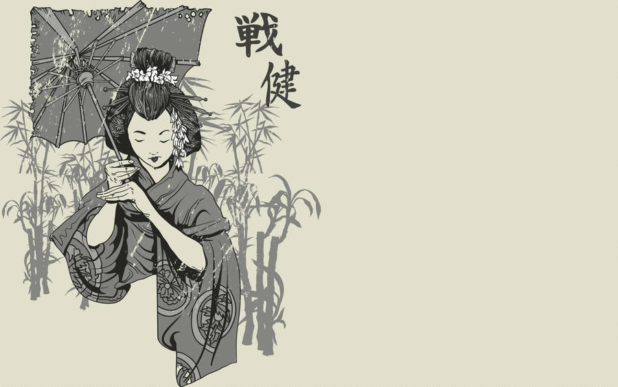 Geisha Japanese Art Wallpaper
