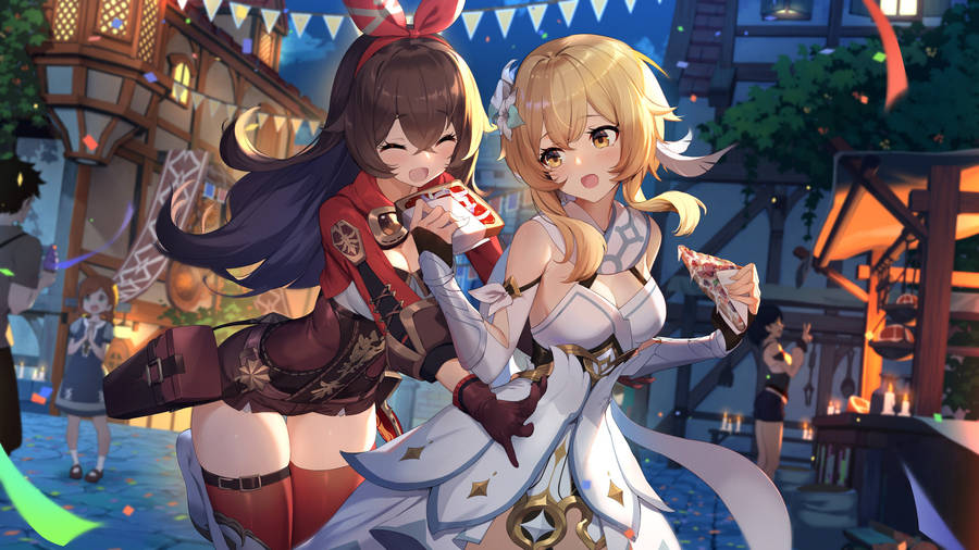 Genshin Impact Amber And Lumine Wallpaper
