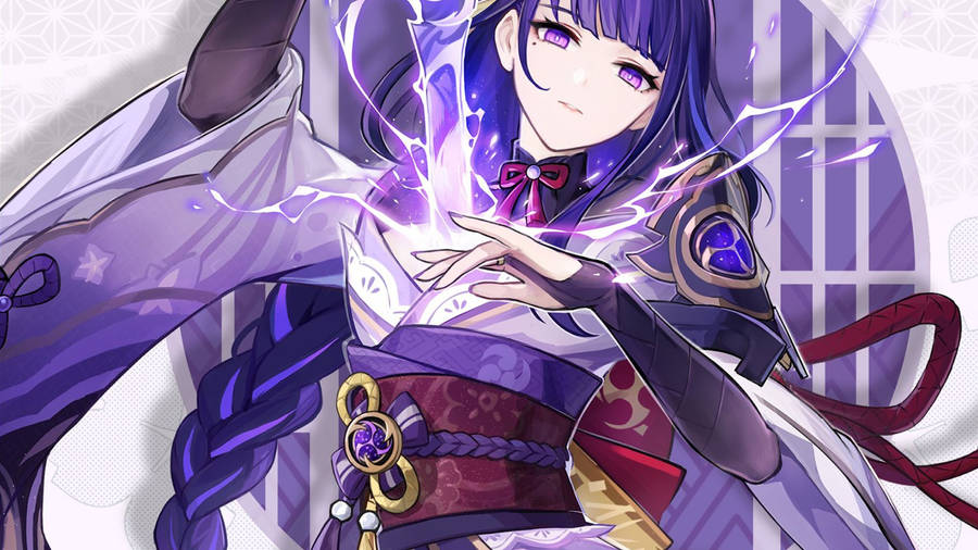 Genshin Impact Raiden Shogun Belt Wallpaper