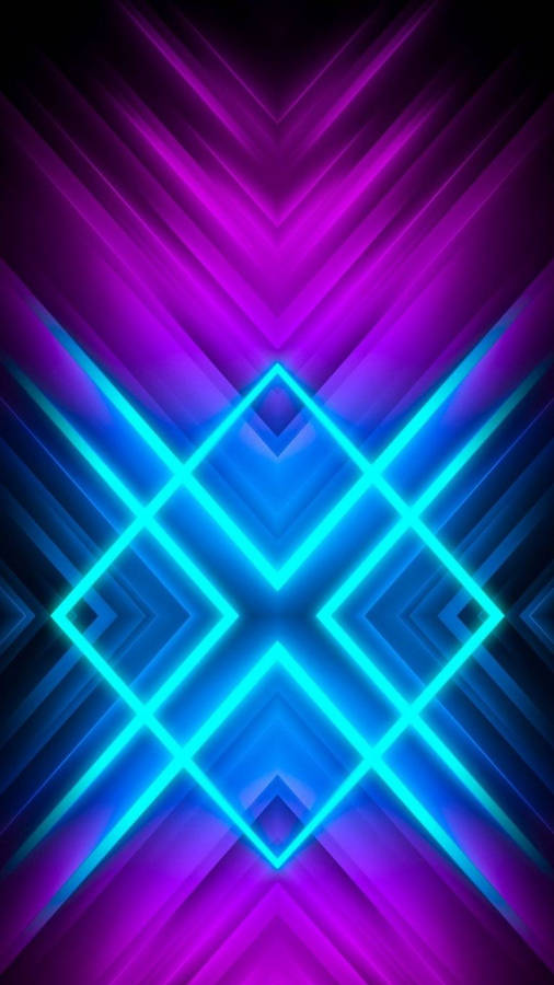 Geometric Diamond Neon Phone Wallpaper